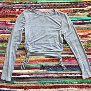 Amable ~ Ruched grey crop top